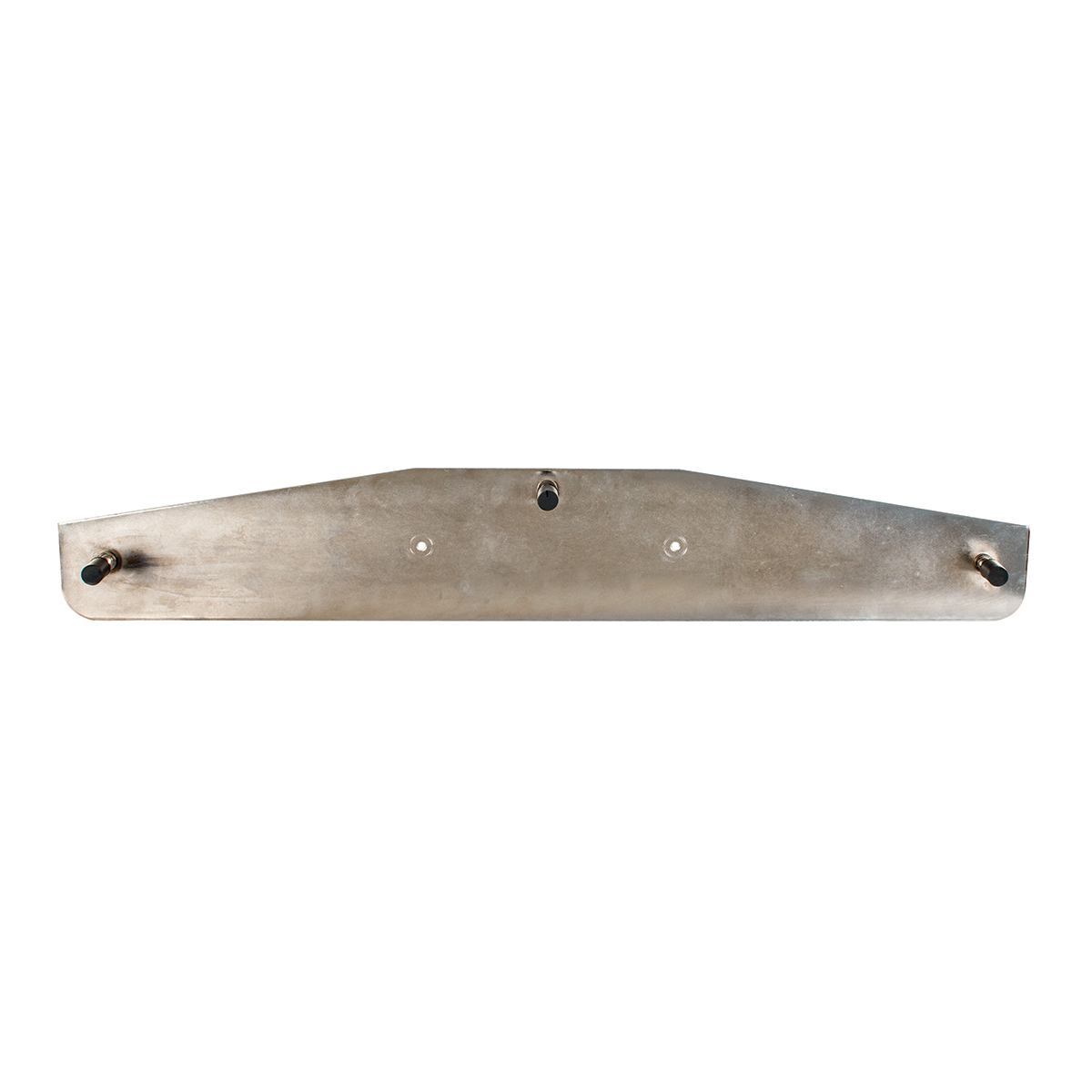 4" X 24" Chrome Bottom Mud Flap Plate With Welded Stud & Oval Emblem Cutout