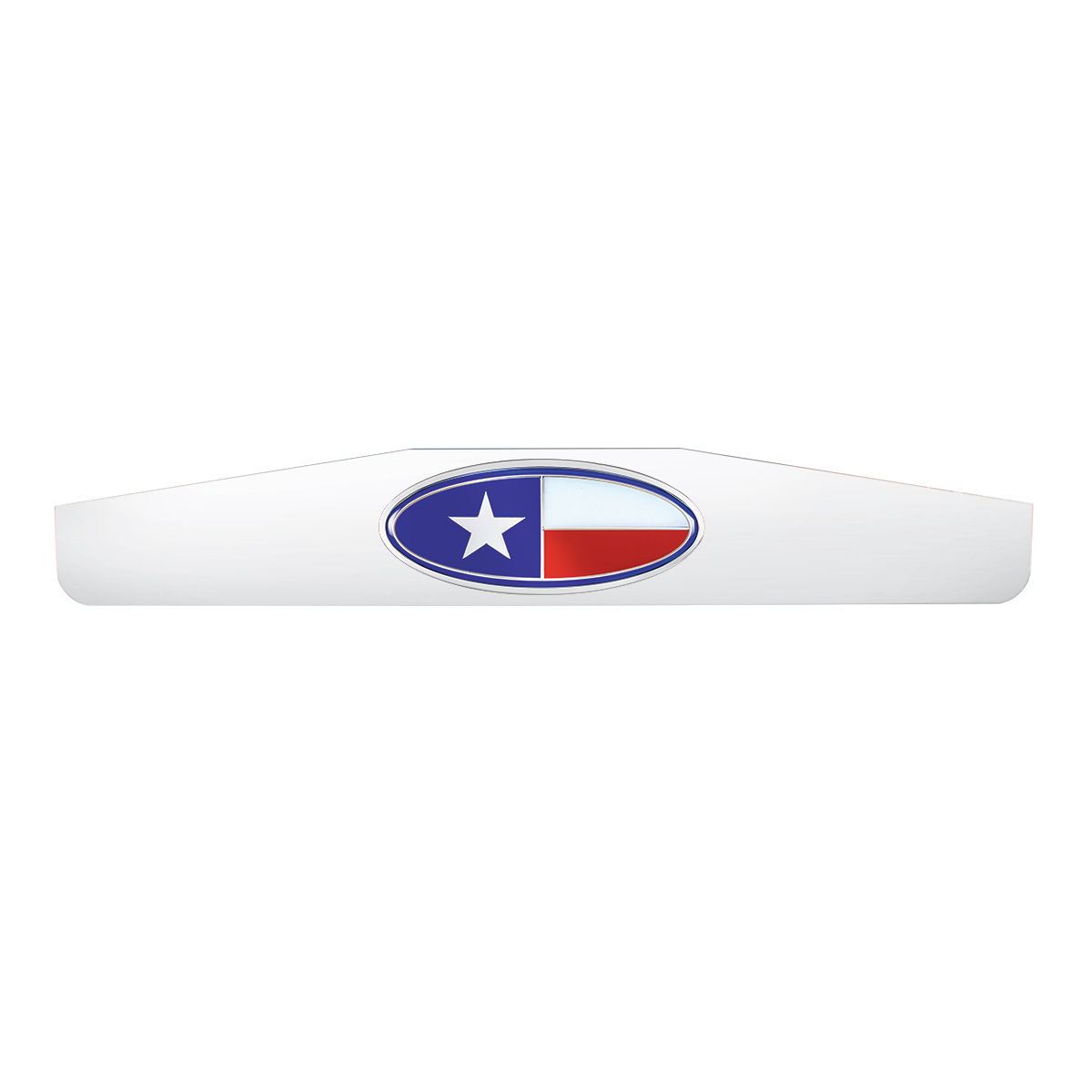 4" x 24" Chrome Bottom Mud Flap Weight With Oval Texas Flag Emblem
