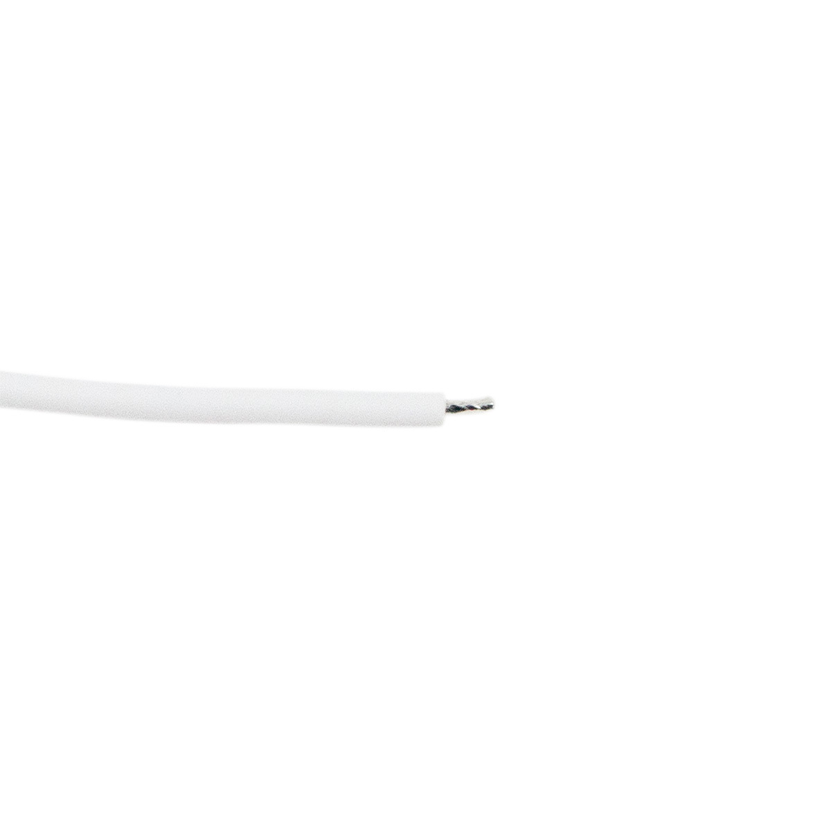 6" Single Lead Wire With .180 Bullet Termination & Stripped End - White (10 Pcs)