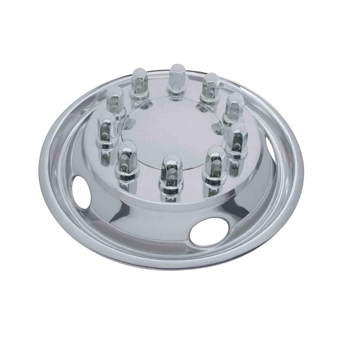 22.5" OD Stainless Front Wheel Simulator Set - 5 Vent Holes, Hub Piloted