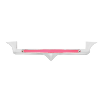 Chrome Hood Emblem Trim With 24 LED GloLight Bar For Kenworth - Red LED/Clear Lens