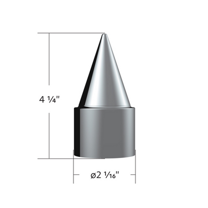1-1/2" X 4-1/4" Chrome Plastic Stiletto Nut Cover - Push-On (Bulk)