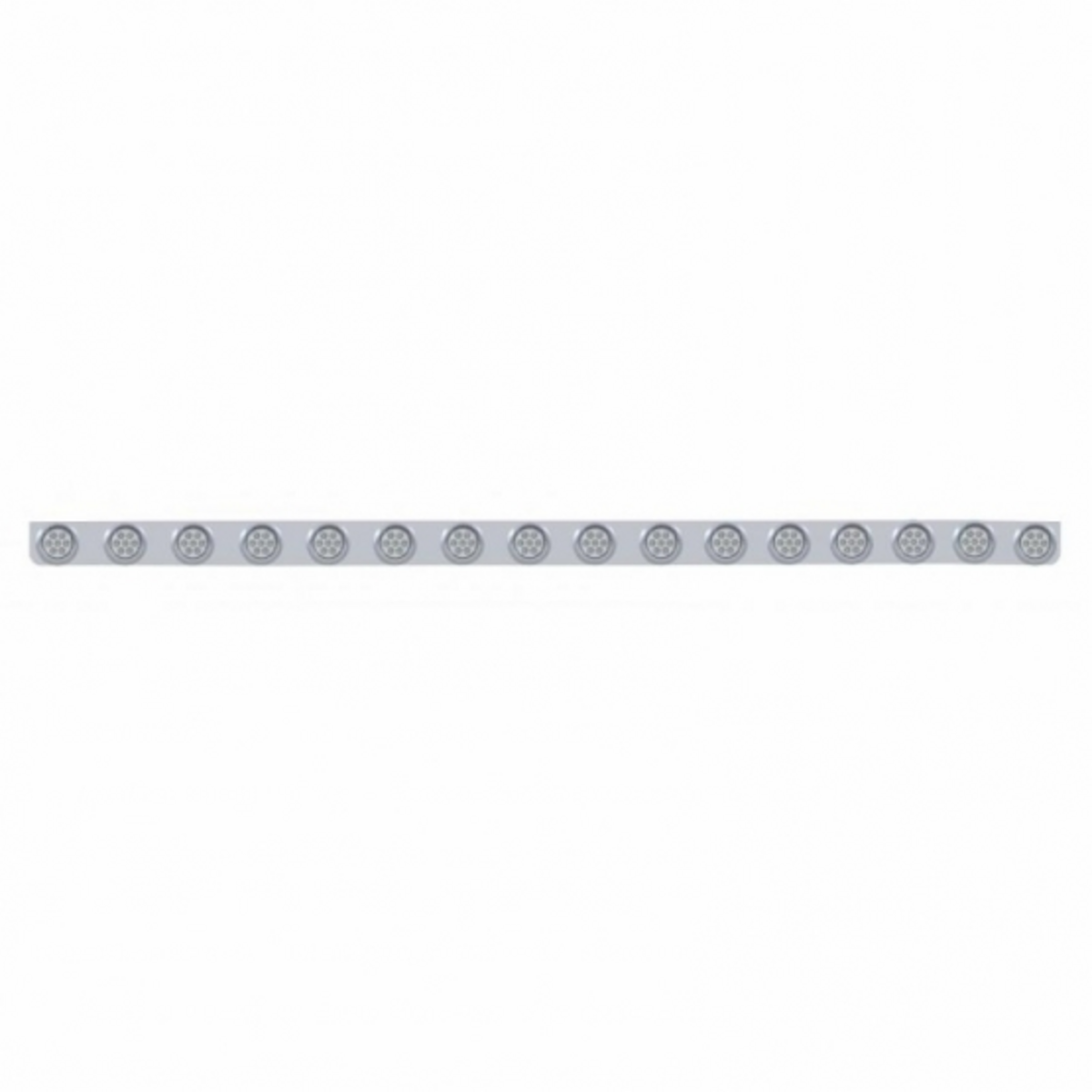 79-1/2" SS Bumper Light Bracket With 16X 7 LED 2" Reflector Lights & Visors -Amber LED/Clear Lens