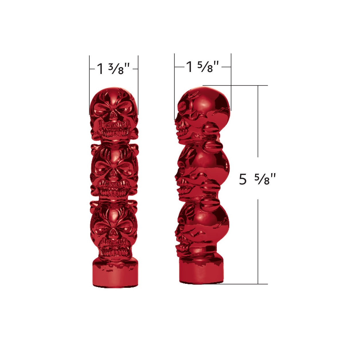 1/2"-13 Thread-On 3 Skull Candy Color Shift Knob-Candy Red
