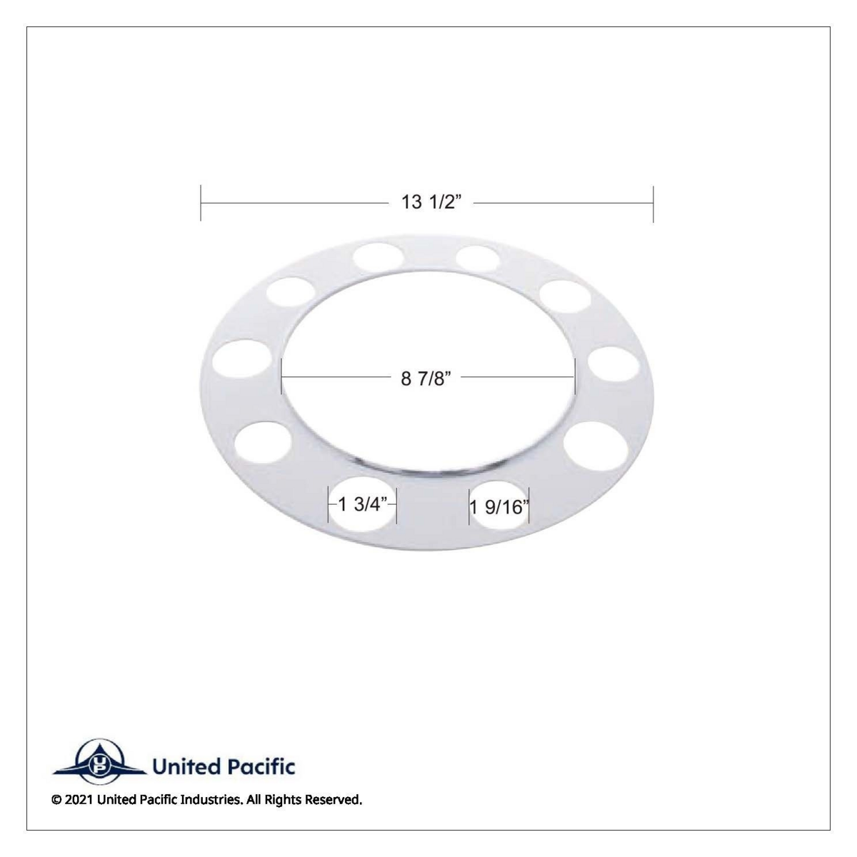 Stainless Beauty Ring For 1-1/2" Lug Nut- Aluminum Wheel