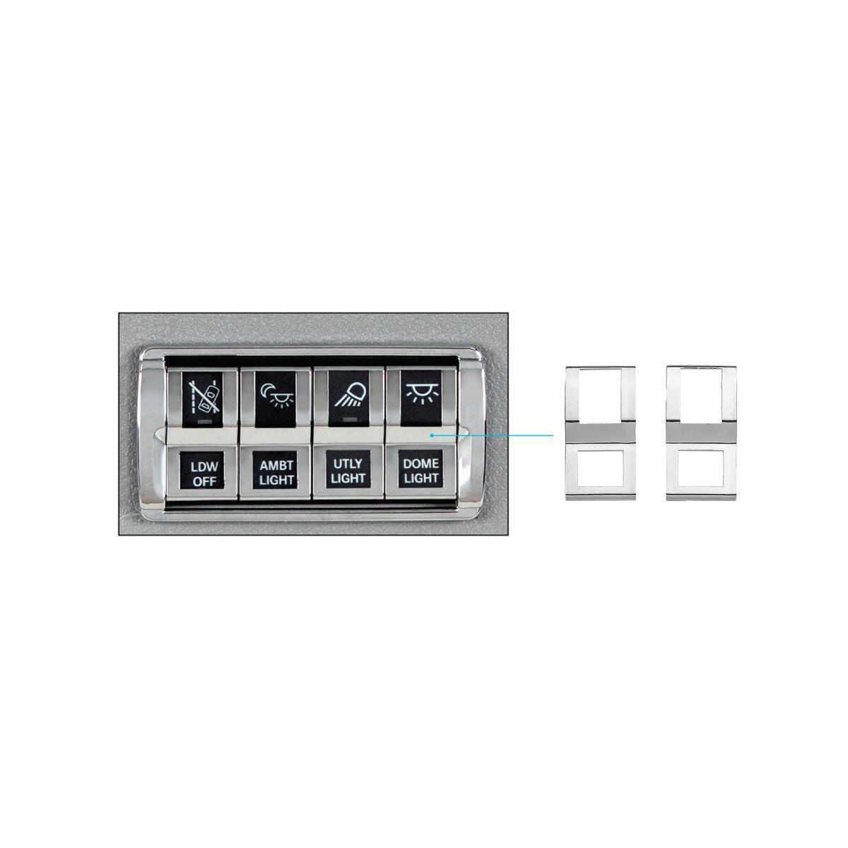 Chrome Switch Cover For 2018-2026 Freightliner Cascadia (2-Pack)