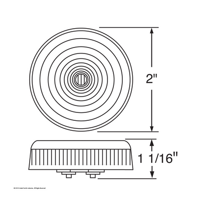 Single LED 2" Round Light (Clearance/Marker) - Amber LED/Amber Lens (Bulk)