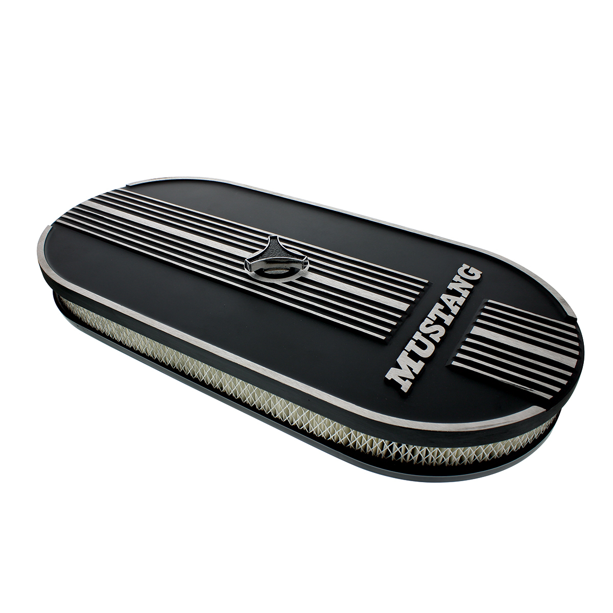 Aluminum Mustang Script Oval Air Cleaner For Single 4 Barrel Carburetor