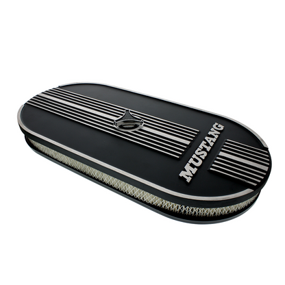 Aluminum Mustang Script Oval Air Cleaner For Single 4 Barrel Carburetor
