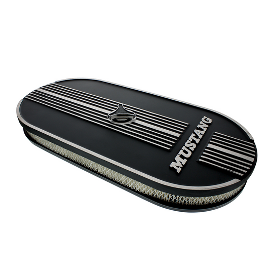 Aluminum Mustang Script Oval Air Cleaner For Single 4 Barrel Carburetor