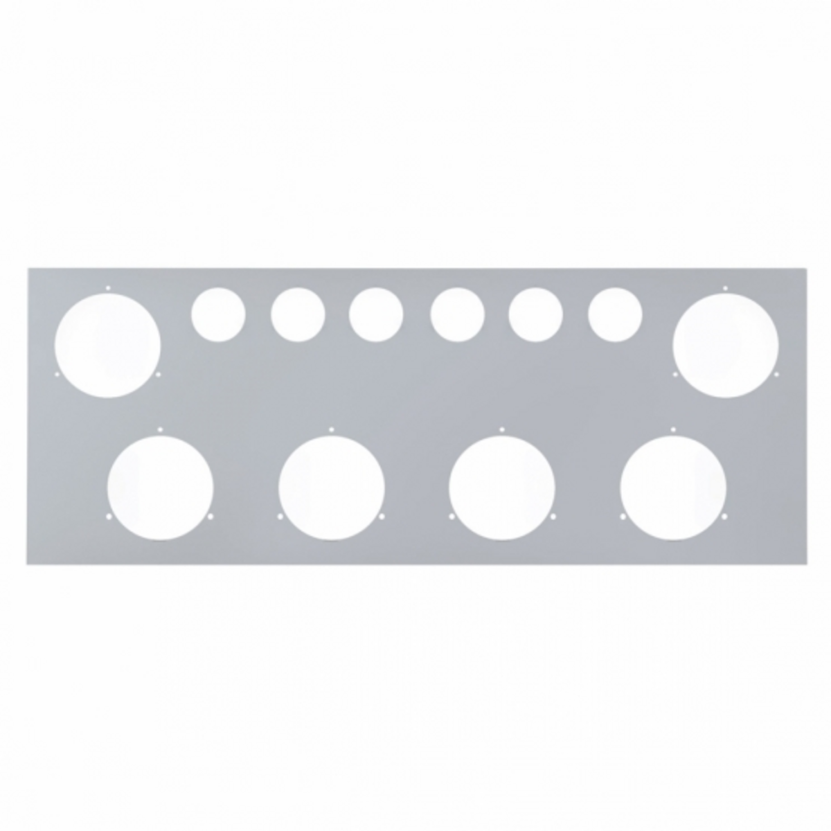 Stainless Steel Rear Center Light Panel With Six 4" Light Cutouts & Six 2" Light Cutouts