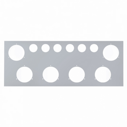 Stainless Steel Rear Center Light Panel With Six 4" Light Cutouts & Six 2" Light Cutouts