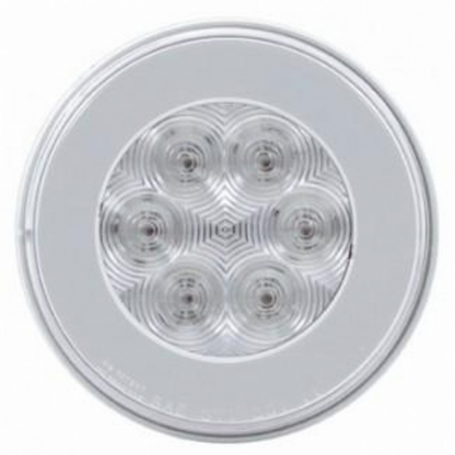 3-3/4" Bolt Pattern CR Spring Loaded Rear Bar W/6X 21 Red LED 4" GloLight & Visors - Clear Lens (Pair)
