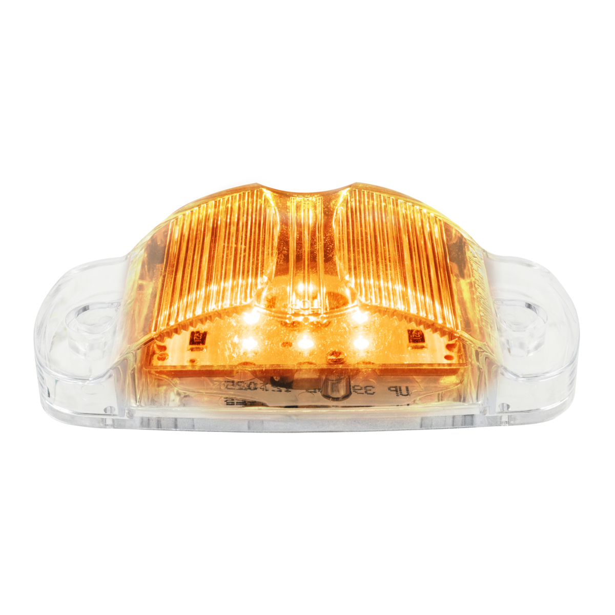 8 LED Rectangular Clearance/Marker Light - Amber LED/Clear Lens (Bulk)