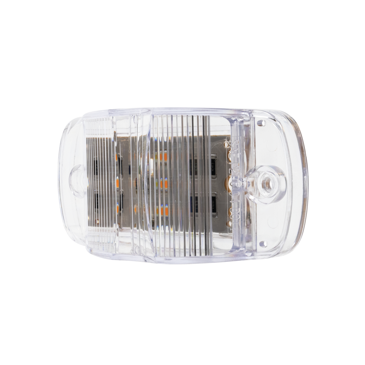 8 LED Rectangular Clearance/Marker Light - Amber LED/Clear Lens (Bulk)