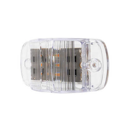 8 LED Rectangular Clearance/Marker Light - Amber LED/Clear Lens (Bulk)