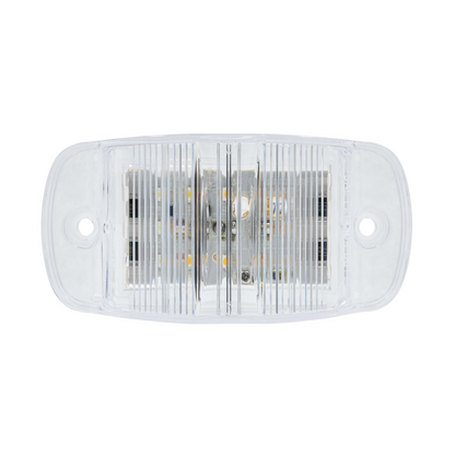 8 LED Rectangular Clearance/Marker Light - Amber LED/Clear Lens (Bulk)