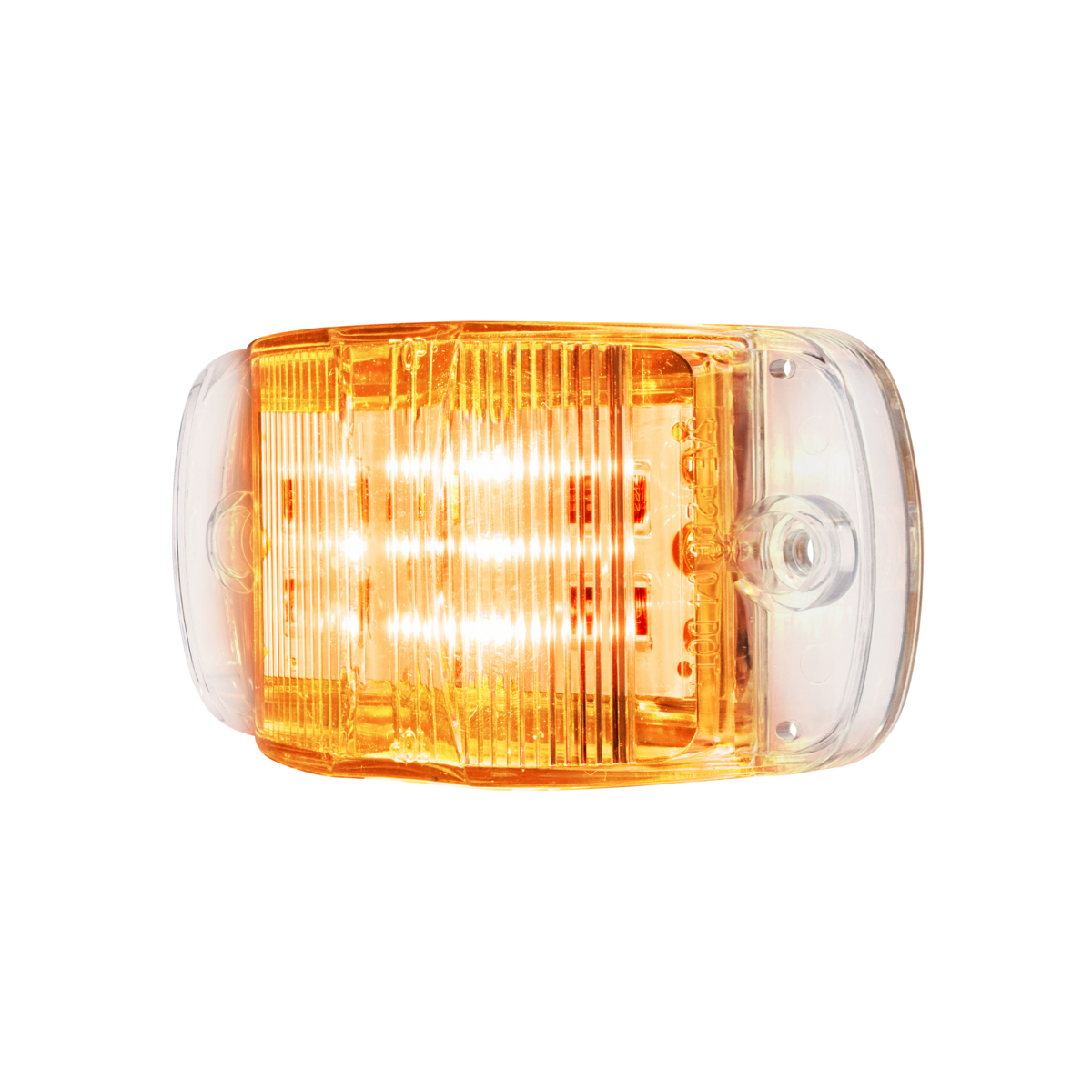 8 LED Rectangular Clearance/Marker Light - Amber LED/Clear Lens (Bulk)