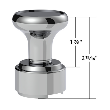Thread-On Gearshift Knob & Adapter For Eaton Fuller Style 9/10 Shifter - Chrome