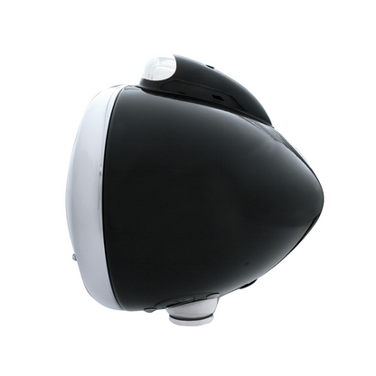 Black Guide 682-C Headlight No Bulb With Dual Mode LED Signal - Clear Lens