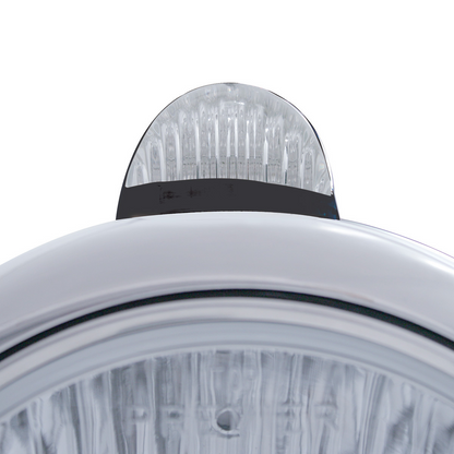 Black Guide 682-C Headlight No Bulb With Dual Mode LED Signal - Clear Lens