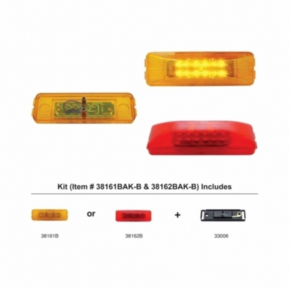 12 LED Rectangular Light Kit (Clearance/Marker) - Amber LED/Amber Lens (Bulk)