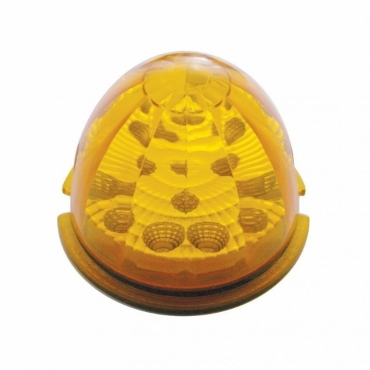 Fog Light Cover With Amber LED Reflector Watermelon Light & Visors For 2007-17 KW T660- Passenger -Amber Lens