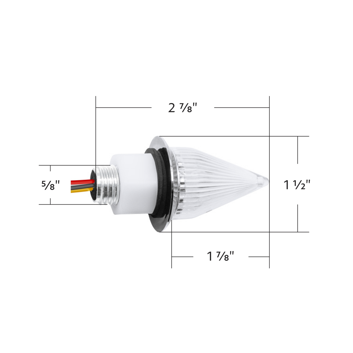 Double Fury 4 LED Dual Function 1-1/8" Spike Light-Amber & Red LED