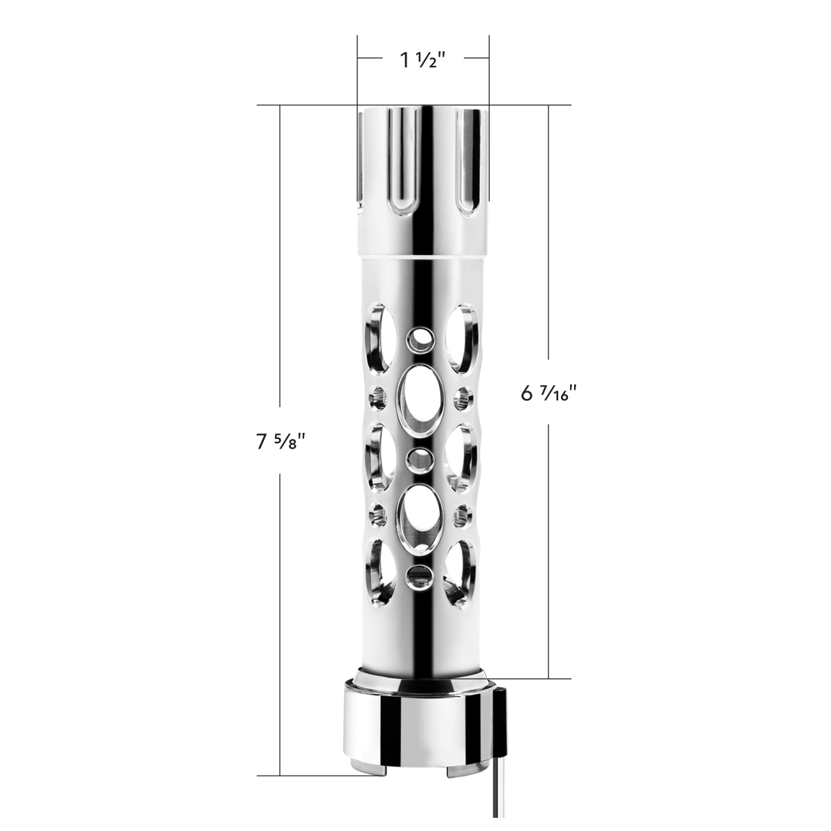 Austin Gun Cylinder Gearshift Knob With LED 9/10 Speed Adapter - Chrome/Amber LED