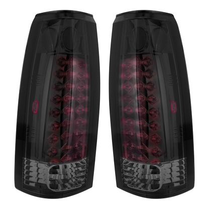 LED Tail Light For 1988-98 Chevy & GMC Truck (Pair) - Smoke Red & Clear Lens