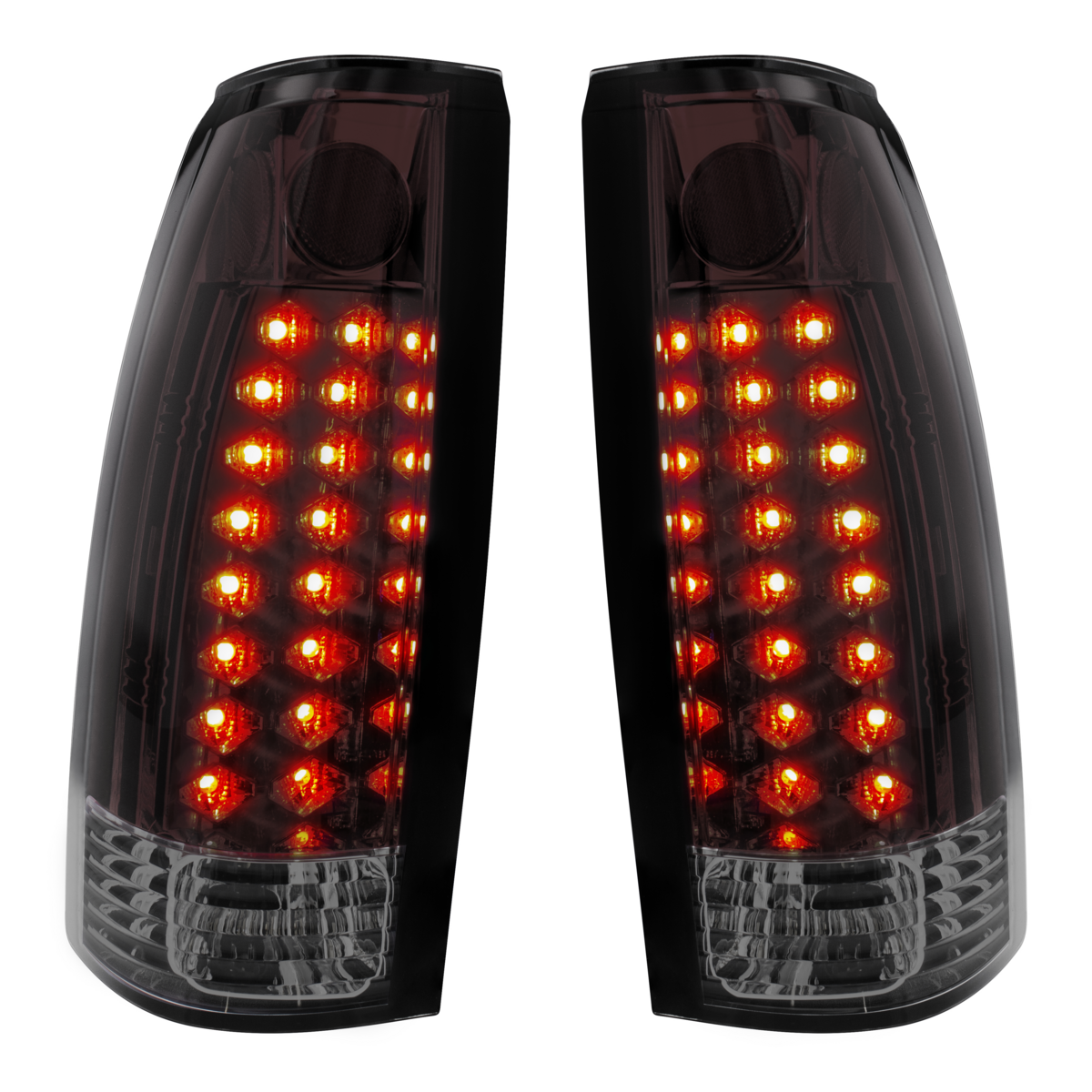 LED Tail Light For 1988-98 Chevy & GMC Truck (Pair) - Smoke Red & Clear Lens