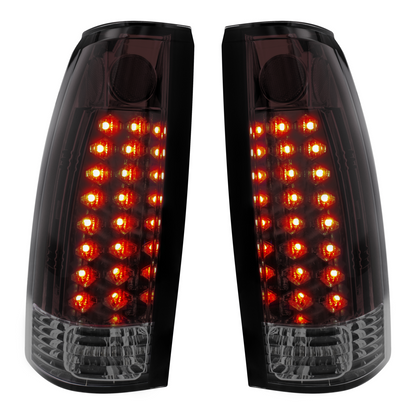 LED Tail Light For 1988-98 Chevy & GMC Truck (Pair) - Smoke Red & Clear Lens