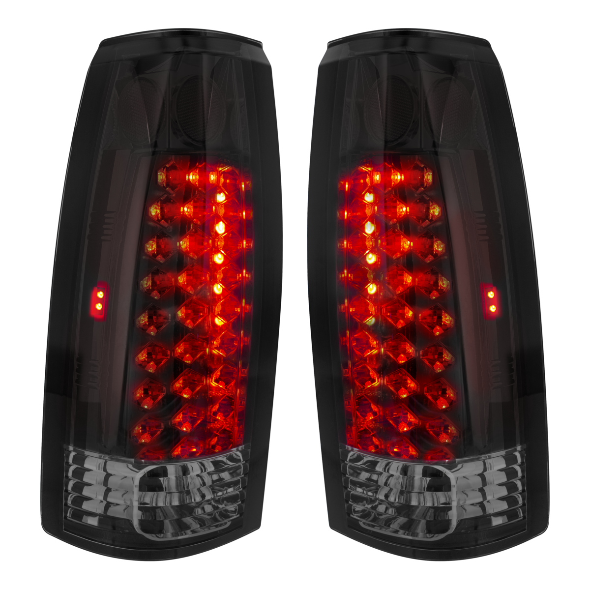LED Tail Light For 1988-98 Chevy & GMC Truck (Pair) - Smoke Red & Clear Lens