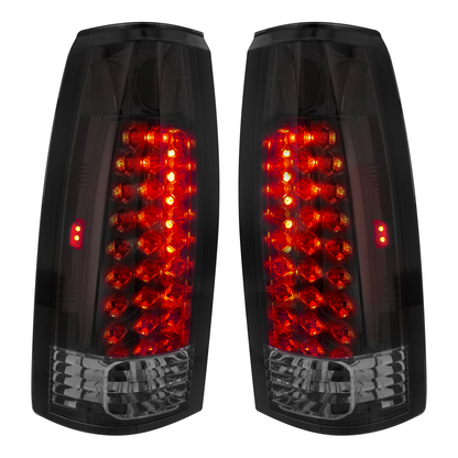 LED Tail Light For 1988-98 Chevy & GMC Truck (Pair) - Smoke Red & Clear Lens