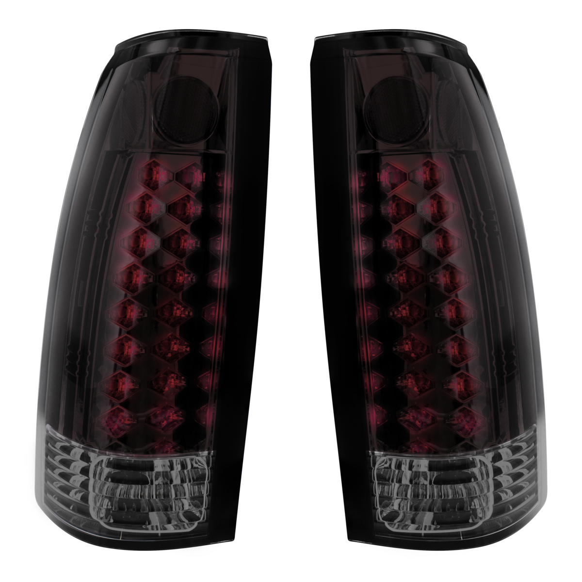 LED Tail Light For 1988-98 Chevy & GMC Truck (Pair) - Smoke Red & Clear Lens