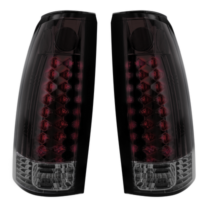 LED Tail Light For 1988-98 Chevy & GMC Truck (Pair) - Smoke Red & Clear Lens