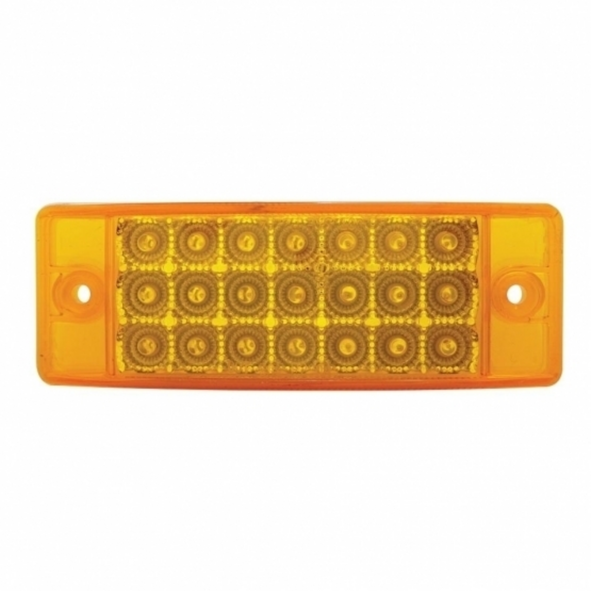21 LED Reflector Rectangular Light (Clearance/Marker) - Amber LED/Amber Lens