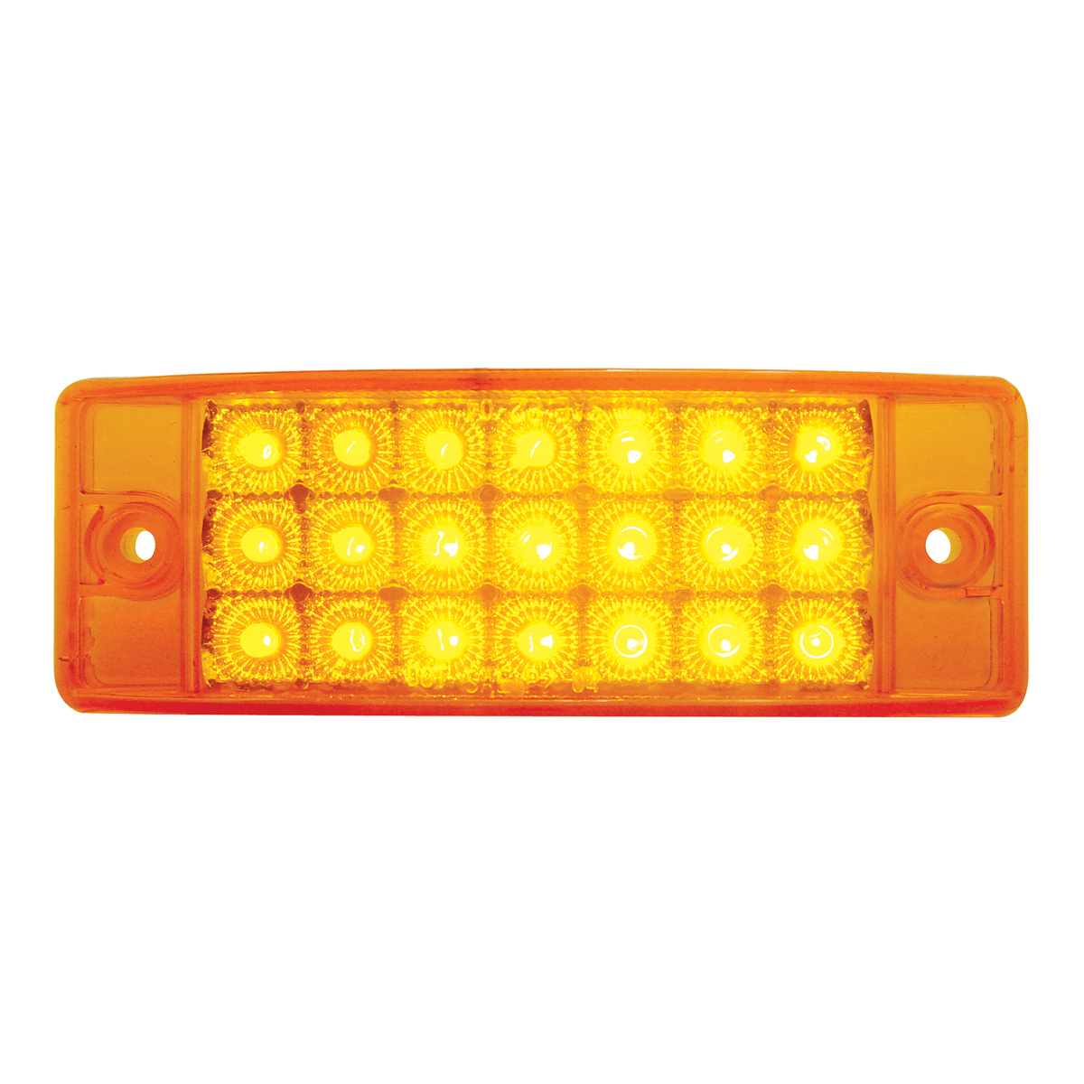 21 LED Reflector Rectangular Light (Clearance/Marker) - Amber LED/Amber Lens