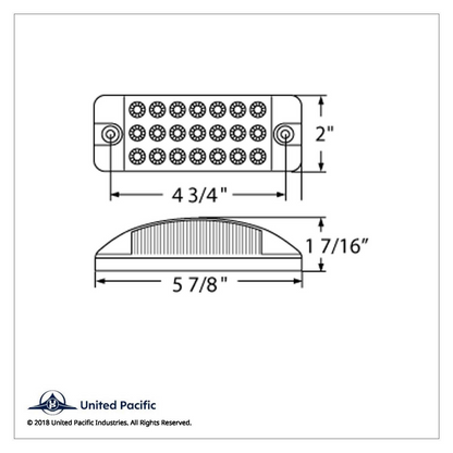 21 LED Reflector Rectangular Light (Clearance/Marker) - Amber LED/Amber Lens