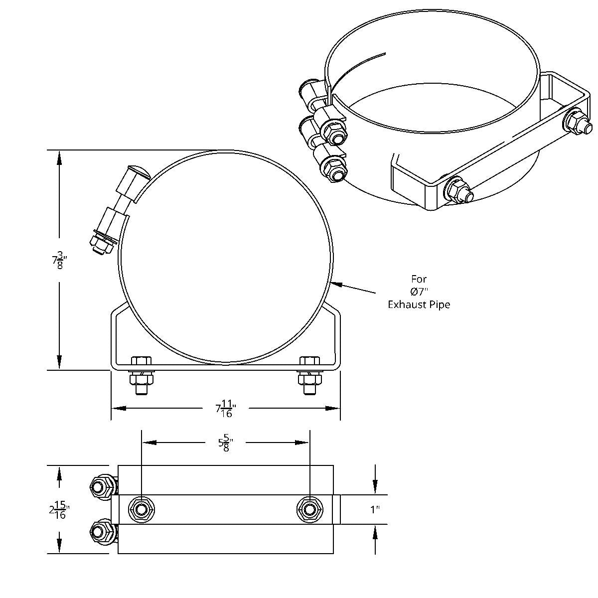 7" Stainless Wide Band Exhaust Clamp
