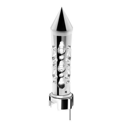 Brooklyn Spike Gearshift Knob With LED 13/15/18 Speed Adapter - Chrome/White LED