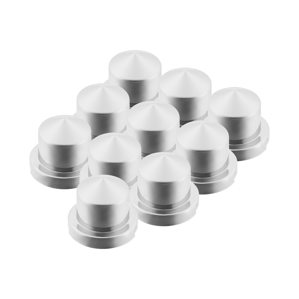 9/16" x 1-1/4" Chrome Plastic Pointed Nut Covers - Push-On (10-Pack)