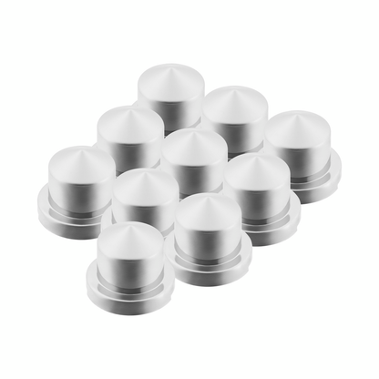 9/16" x 1-1/4" Chrome Plastic Pointed Nut Covers - Push-On (10-Pack)