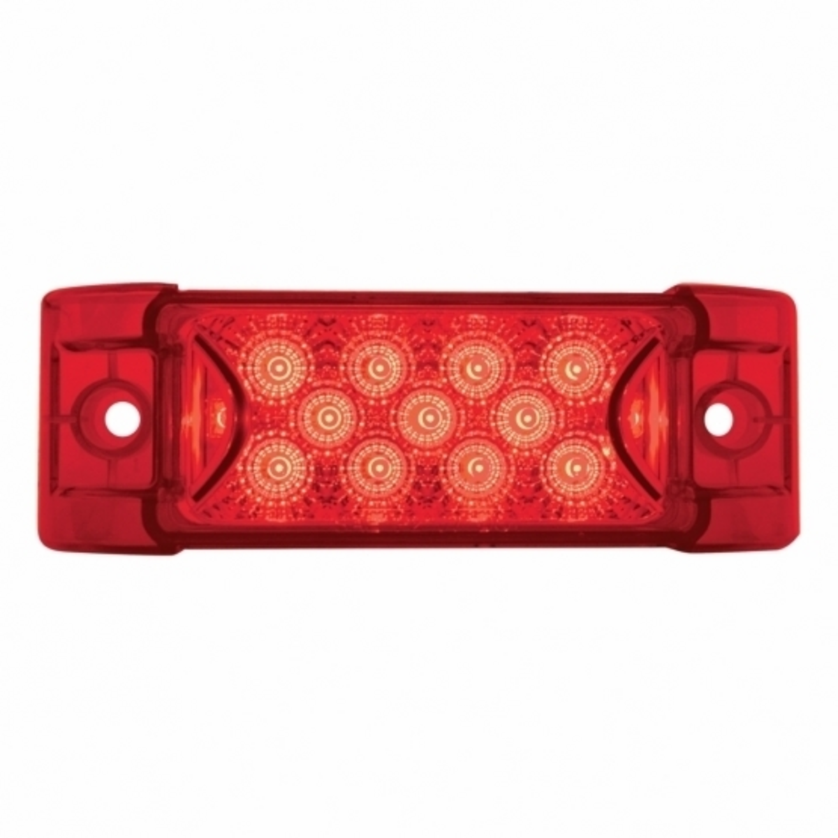 13 LED Reflector Rectangular Light (Clearance/Marker) - Red LED/Red Lens