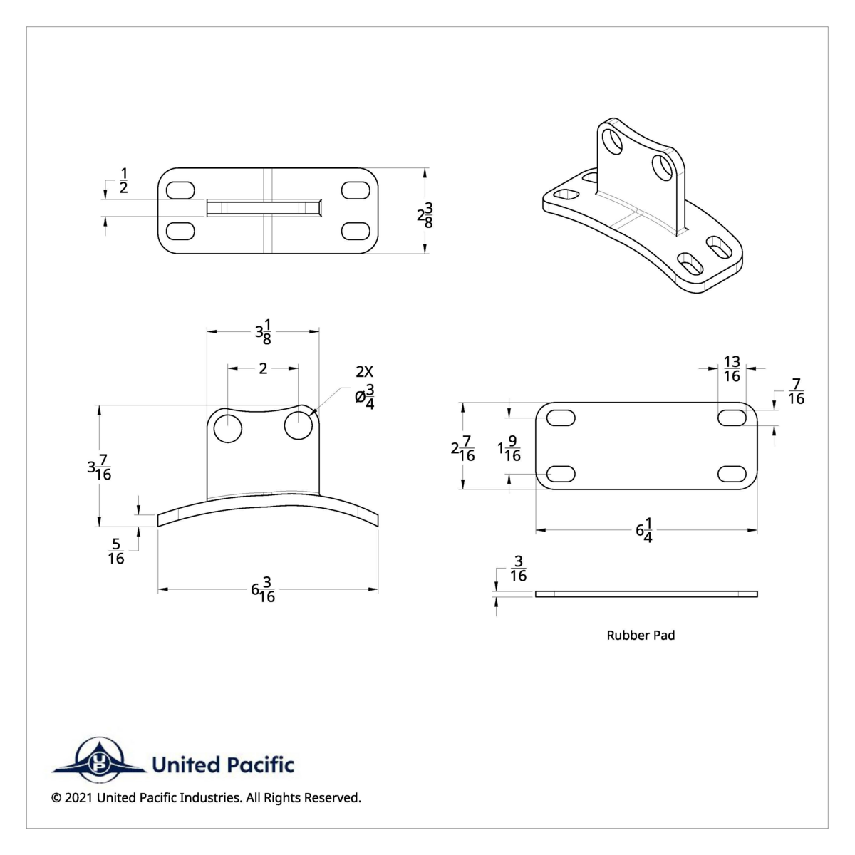 Stainless Lower Exhaust Bracket For Peterbilt 359/379