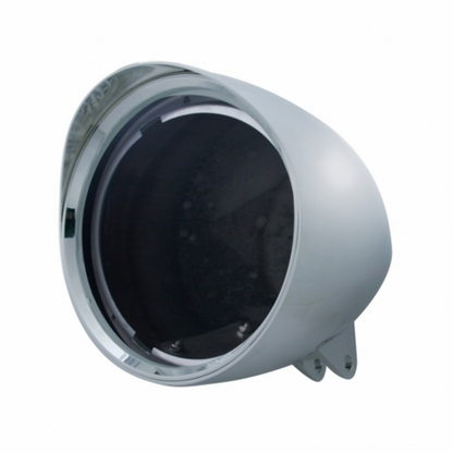 Motorcycle Chrome "Chopper" Headlight Housing With Smooth Visor