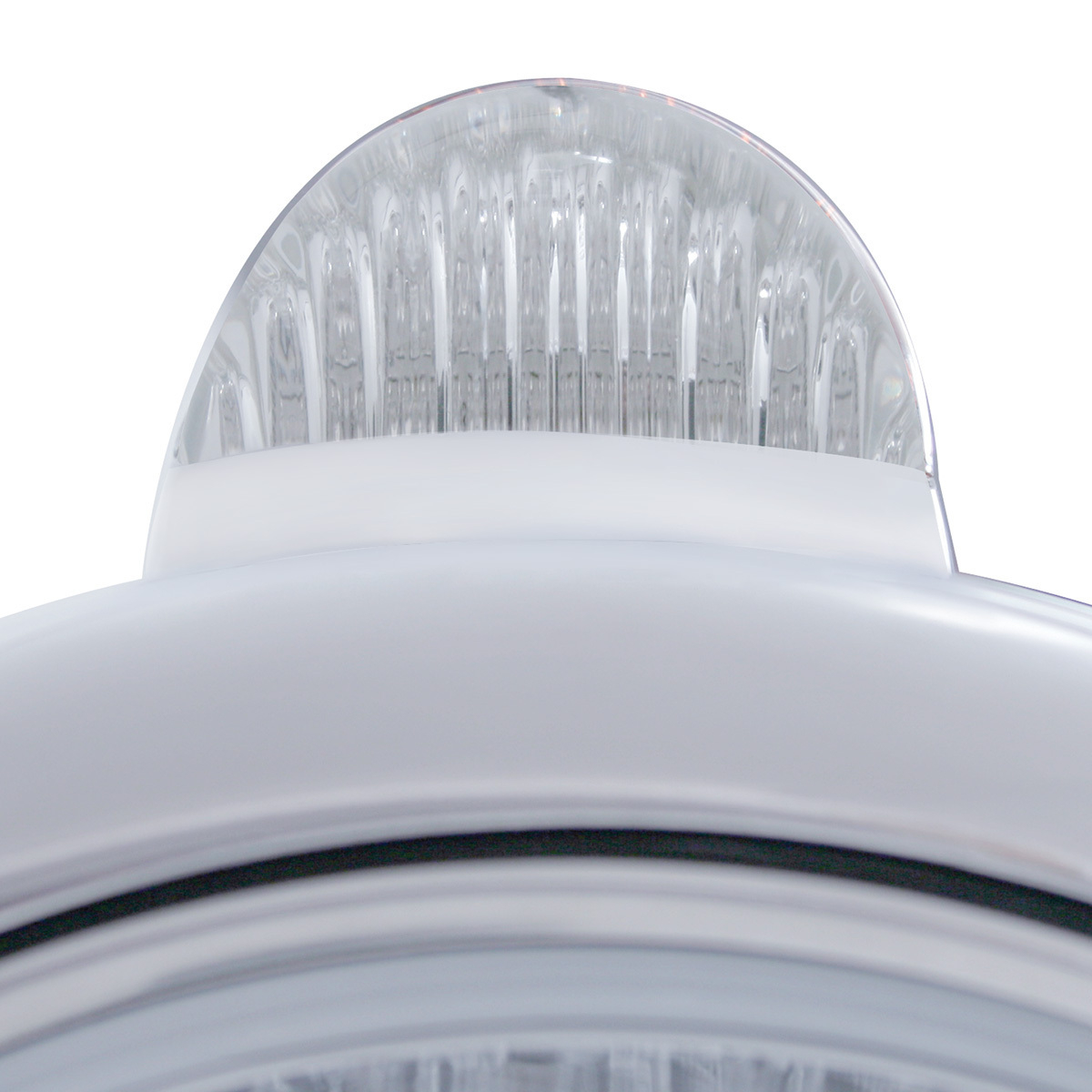 Stainless Steel Guide 682-C Headlight H4 With Amber LED & Dual Mode LED Signal-Clear Lens
