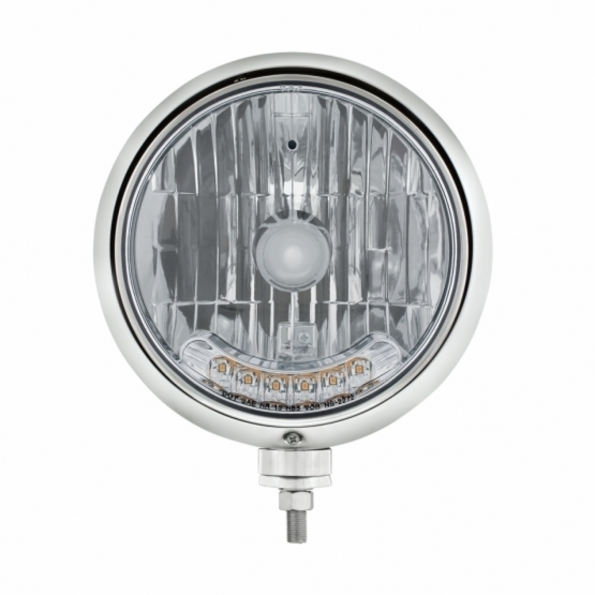 Stainless Guide 682-C Style Headlight H4 Bulb With 6 Amber LED
