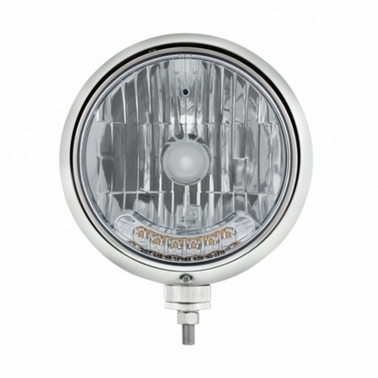 Stainless Guide 682-C Style Headlight H4 Bulb With 6 Amber LED