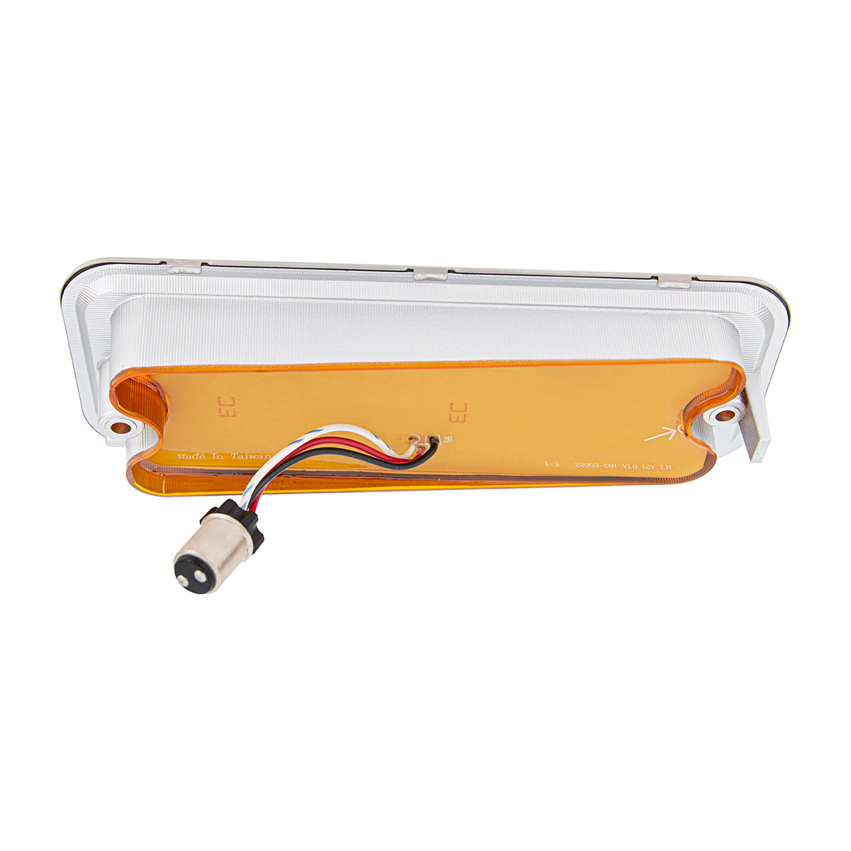 17 Amber LED Front Parking Light With SS Trim For 1973-80 Chevy & GMC Truck, R/H - Amber Lens